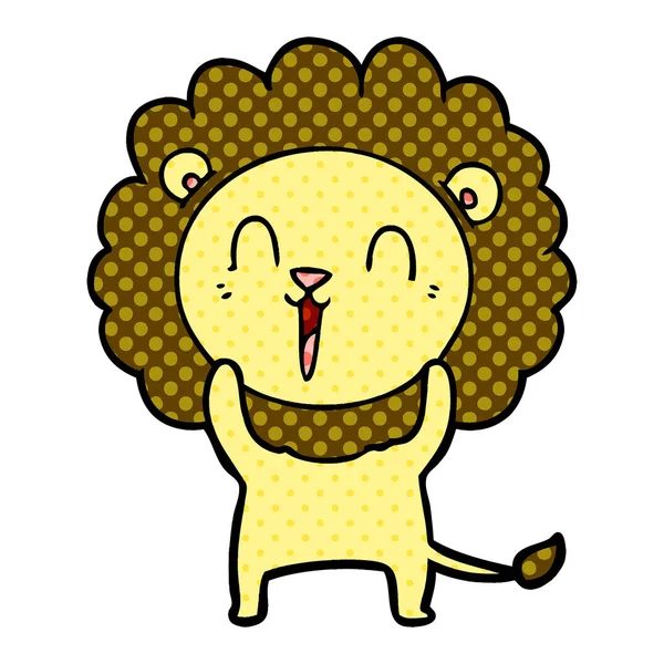 ライオンの漫画の笑いのベクトル イラスト — ストックベクタ