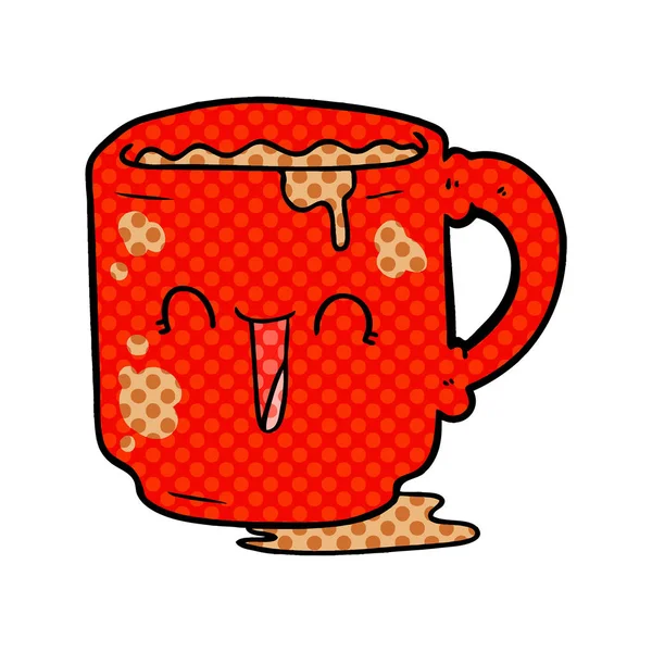 Dibujos Animados Sucia Oficina Taza — Vector de stock