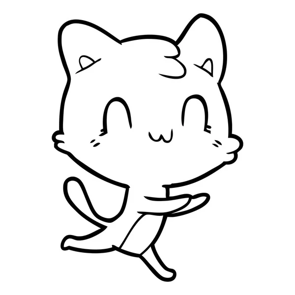 Illustration Vectorielle Dessin Animé Chat Heureux — Image vectorielle