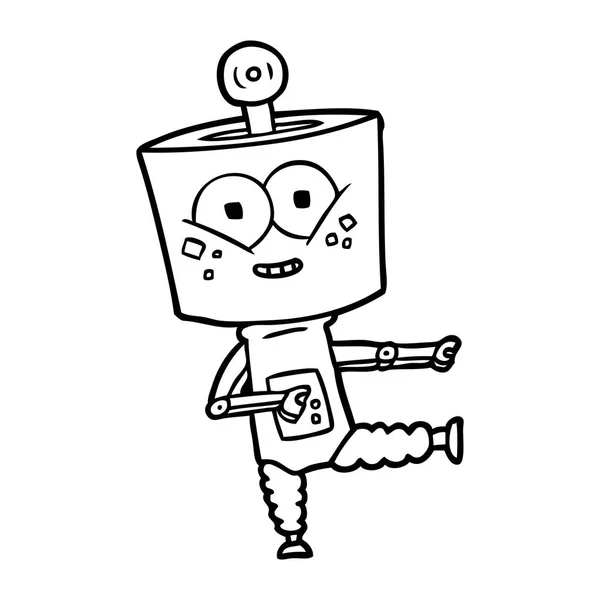 Feliz Robô Dos Desenhos Animados Dança — Vetor de Stock