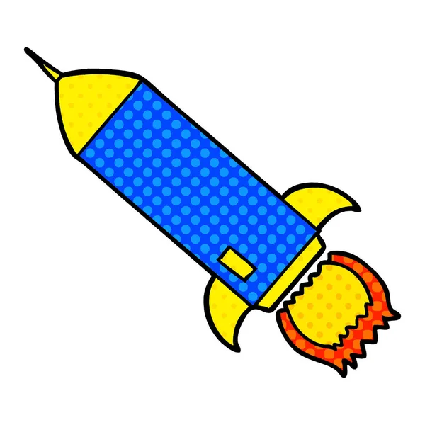 Vector Illustratie Van Cartoon Raket — Stockvector