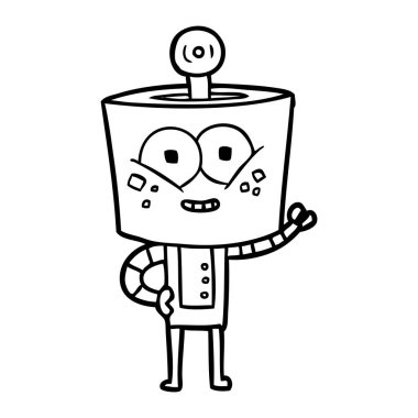 mutlu karikatür robot vektör çizim