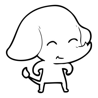 vektör çizim sevimli çizgi fil