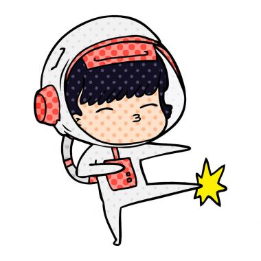 vektör çizim karikatür meraklı astronot