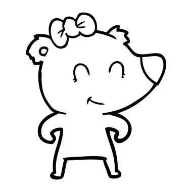 vektör çizim kadın ayı çizgi film