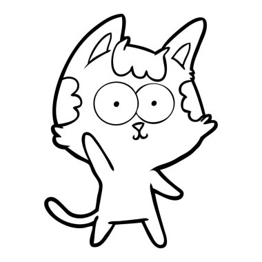 vektör çizim karikatür mutlu kedi