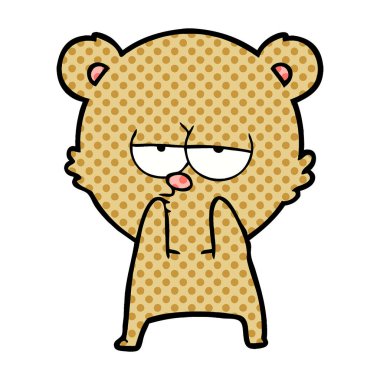 vektör çizim sıkılmış ayı çizgi film