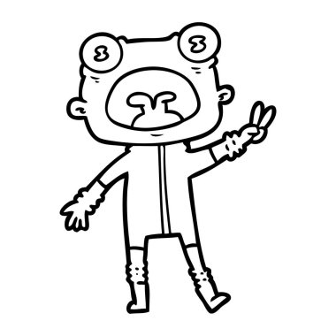 çizgi film garip uzaylı sallayarak