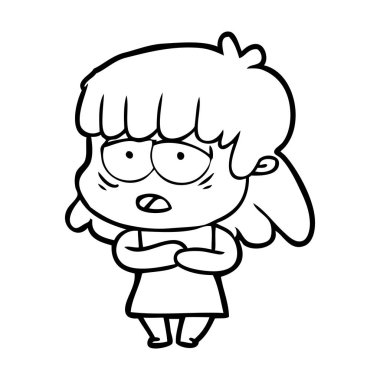 vektör çizim karikatür yorgun kadın