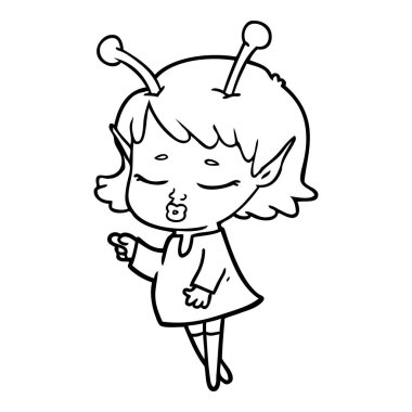 sevimli uzaylı kız çizgi film