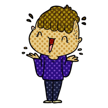 karikatür mutlu çocuk şaşırmış