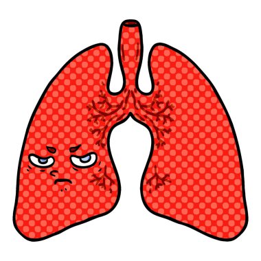 vektör çizim karikatür akciğer