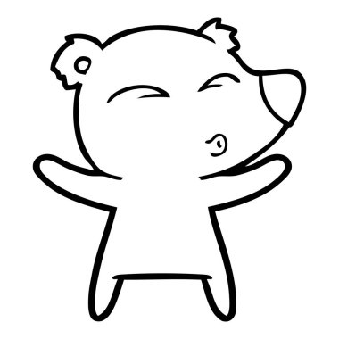 ayı Kollarını açarak ıslık çizgi film