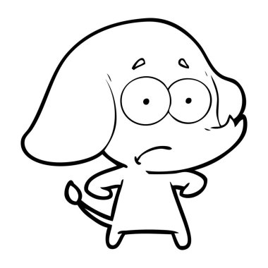 vektör çizim karikatür emin fil