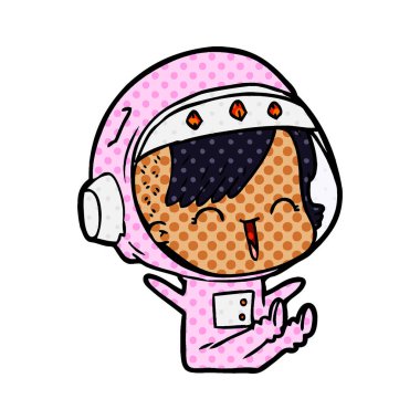 mutlu karikatür alan kız