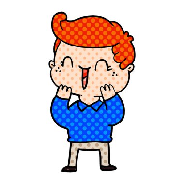 vektör çizim karikatür gülen çocuk