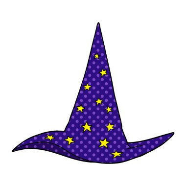 vektör çizim karikatür Sihirbazı şapka