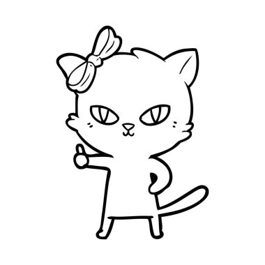 Çizgi film kedisinin vektör çizimi