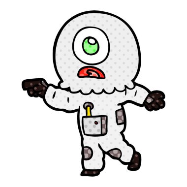 Tepegöz'ü yabancı uzay adamı işaret çizgi film