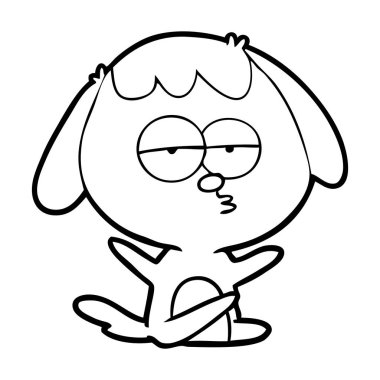 sıkılmış vektör çizim karikatür köpek