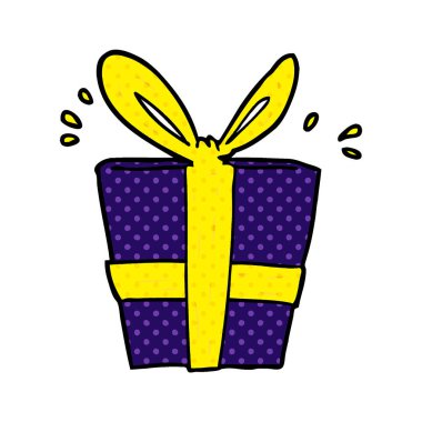 vektör çizim karikatür hediye sarılmış