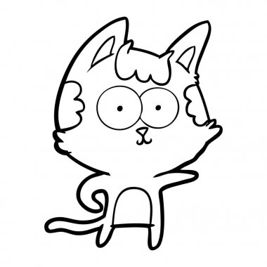 vektör çizim karikatür mutlu kedi