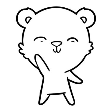 mutlu karikatür ayı vektör çizim