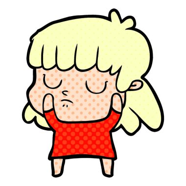 vektör çizim karikatür kayıtsız kadın