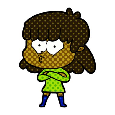 vektör çizim karikatür kız ıslık