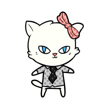 sevimli çizgi kedi patron