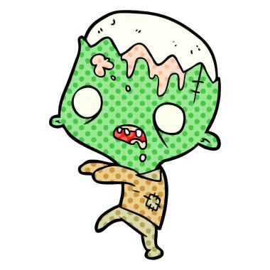 sevimli çizgi zombi vektör çizim