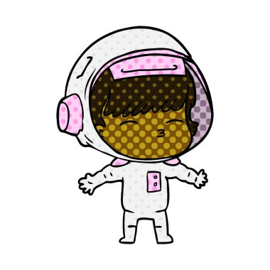 vektör çizim karikatür meraklı astronot