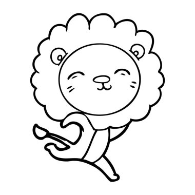 Çizgi film aslanının vektör çizimi