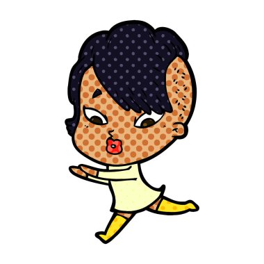 vektör çizim karikatür sürpriz kız