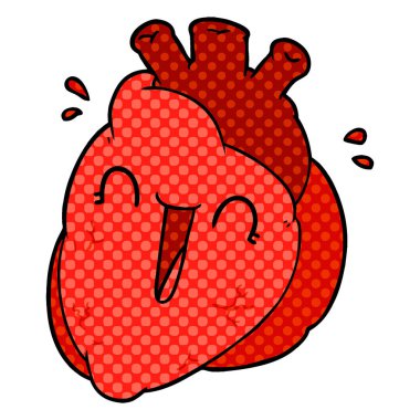 Karikatür kalp çiziminin vektör çizimi