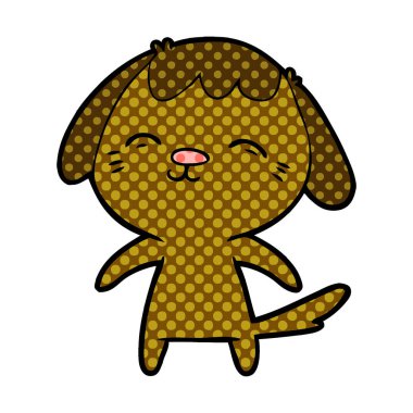 vektör çizim mutlu karikatür köpek
