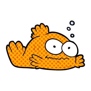vektör çizim karikatür goldfish