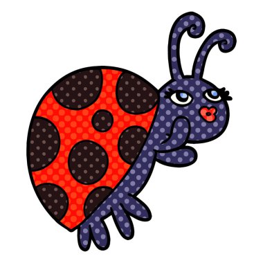 vektör çizim karikatür uğur böceği