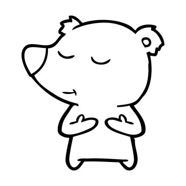 mutlu karikatür ayı vektör çizim