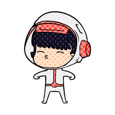 vektör çizim karikatür meraklı astronot