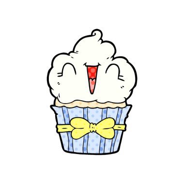 vektör çizim karikatür cupcake