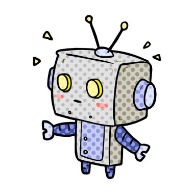 sevimli çizgi sürpriz robot