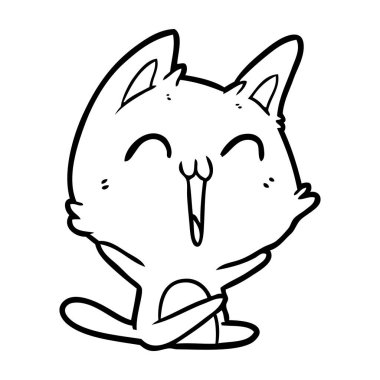 sistemindaki mutlu karikatür kedi