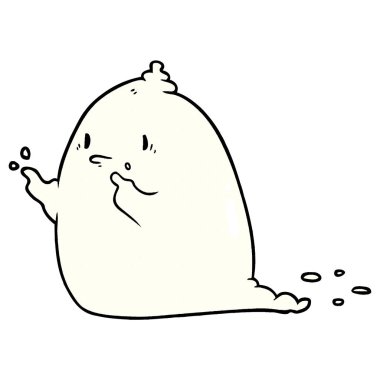 Çizgi film hayaletinin vektör çizimi