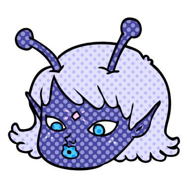 çizgi film uzaylı uzay kız yüz