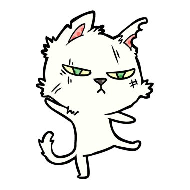 vektör çizim zor karikatür kedi