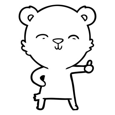 mutlu karikatür ayı vektör çizim