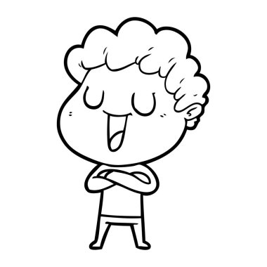 vektör çizim karikatür adam gülen