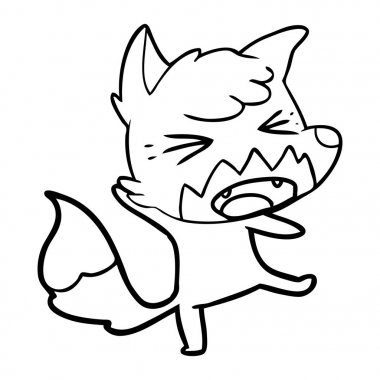 kızgın çizgi film fox vektör çizim