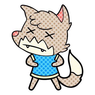 Çizgi film tilkisinin vektör çizimi